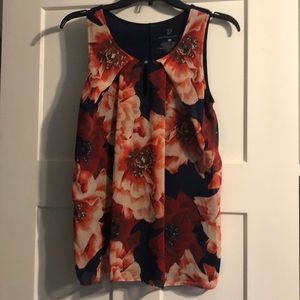 Red & Pink Floral Tank Top